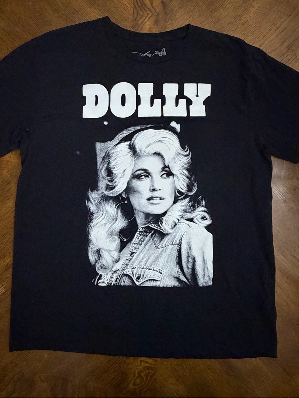 Dolly Parton L Black Portrait Graphic Tee Country Music Official Licensed NWOT